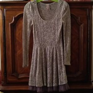 Free People cotton linen stretch lace dress Sz XS